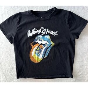 The Rolling Stones Psychedelic Crop Top Short Sleeve T-Shirt Large *Runs Small*
